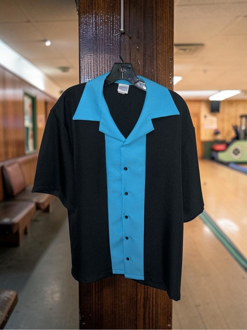 Tutti Mens Colorblock Button-Up‎ USA Made Casual Short Sleeve Bowling Shirt L